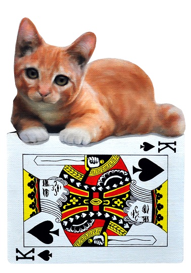 전병택_card tower cat_25.8x17.9cm_oil on canvas_2016